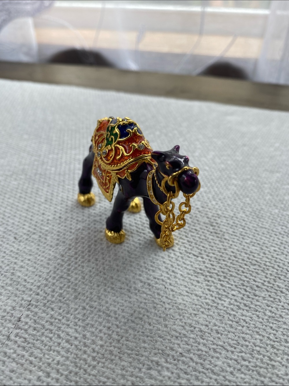 Purple and Gold Camel Figurine Trinket Box - Picture 7 of 9